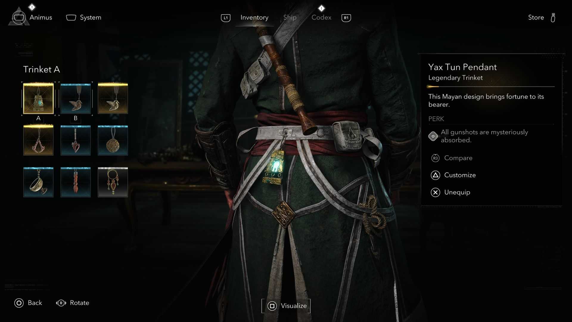 Yax Tun Pendant Assassin's Creed Black Flag Resynced