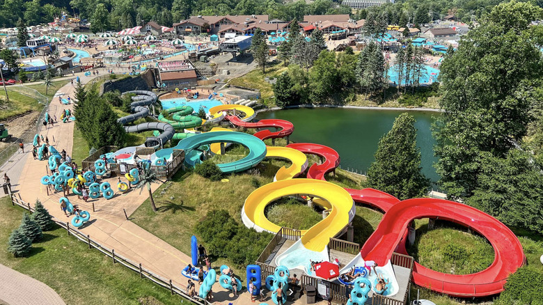 An aerial view of Camelbeach Outdoor Waterpark
