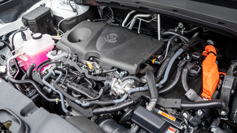 2026 Toyota Grand Highlander Hybrid Nightshade Edition angled engine bay view