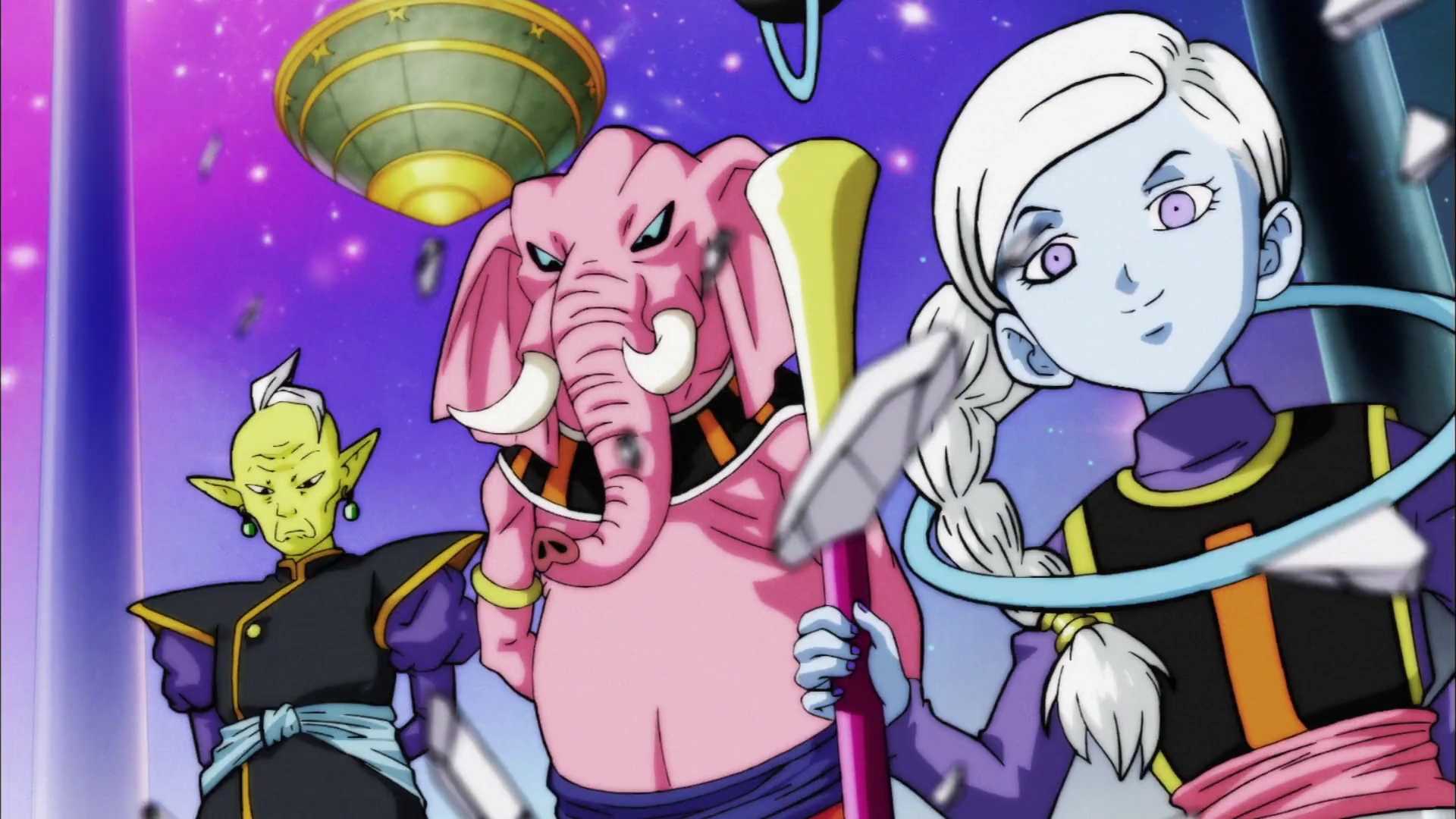 Rumsshi with his Kai and Angel in Dragon Ball Super anime