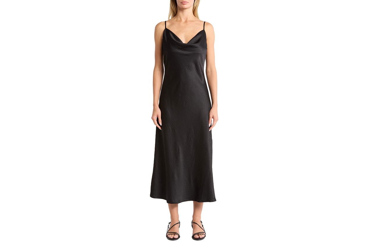 west k hammered satin slip dress
