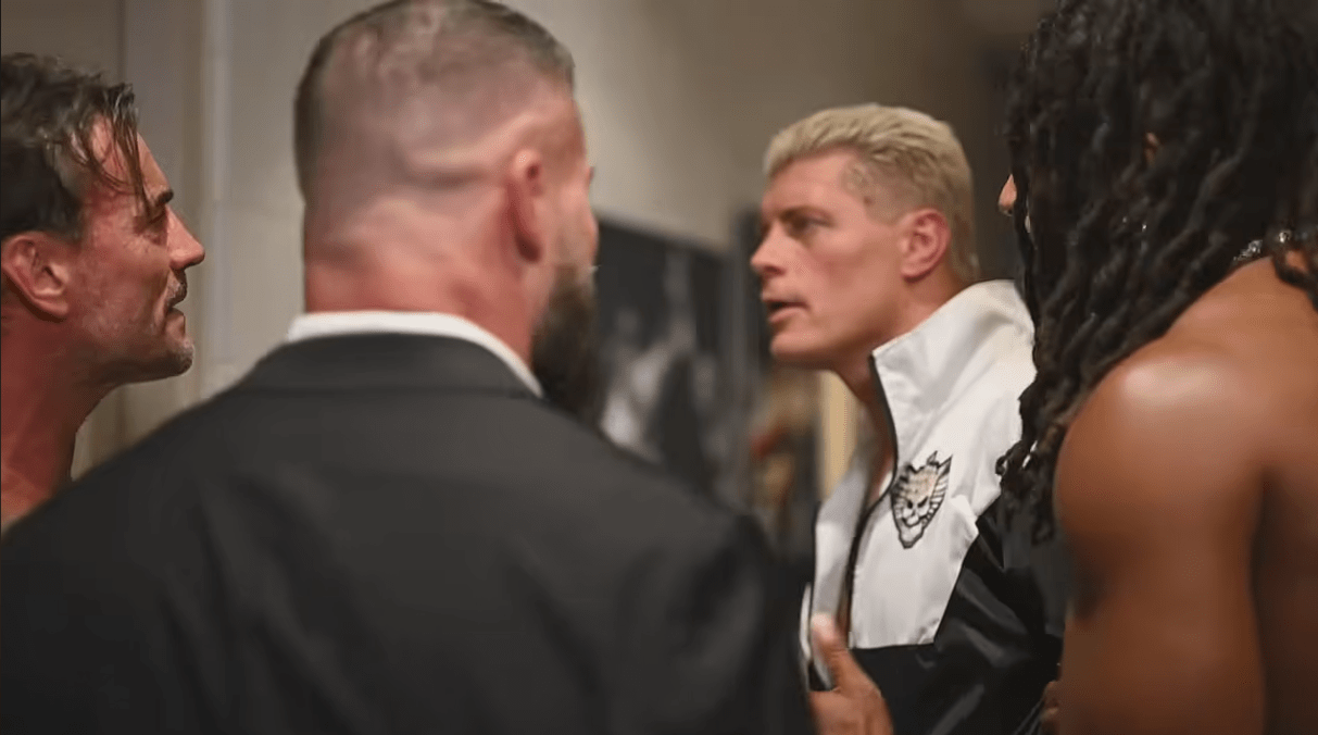 Robert Roode and Trick Williams separate Cody Rhodes and CM Punk backstage after WWE Saturday Night’s Main Event
