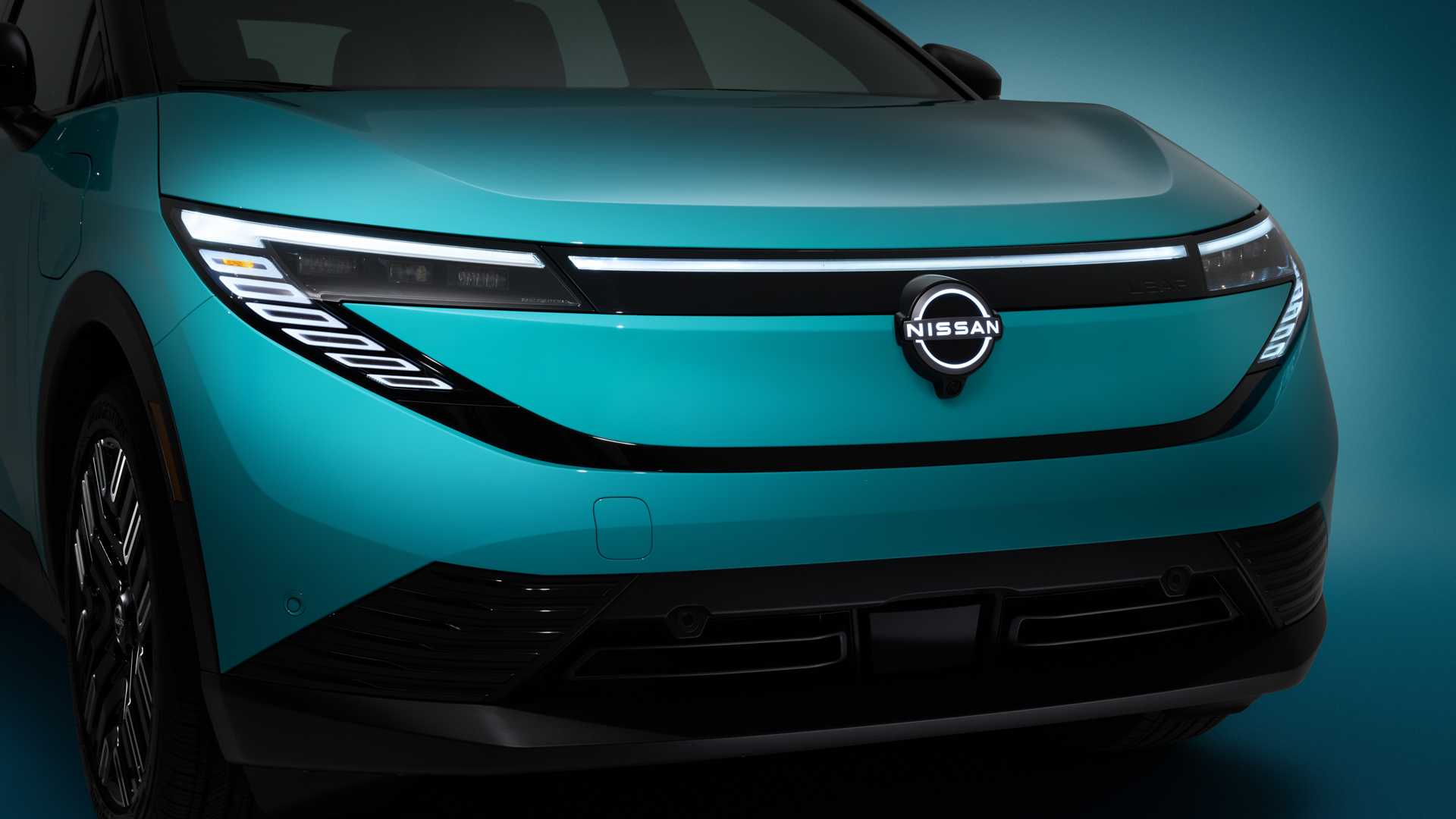 2026 Nissan Leaf front close-up of the grille