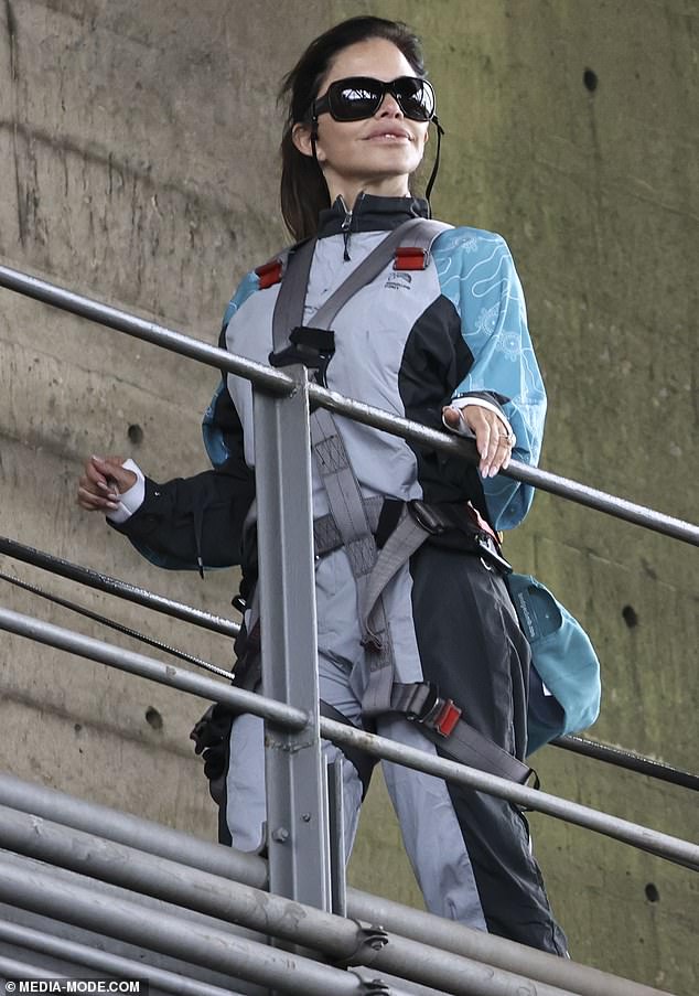 Lauren Sánchez Bezos (above) was seen doing the Sydney Harbour Bridge climb on Sunday