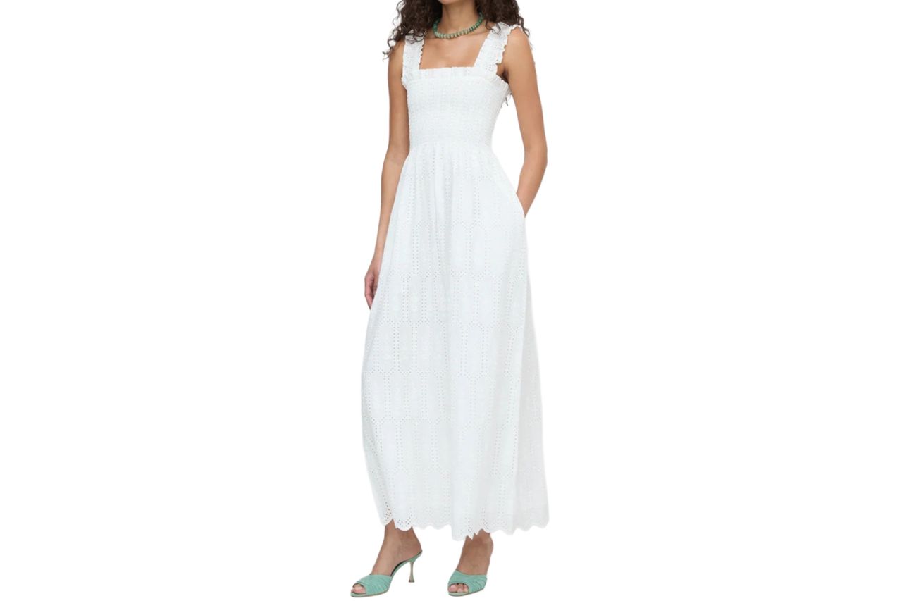 The Ashlyn Nap Dress - White Trellis Broderie