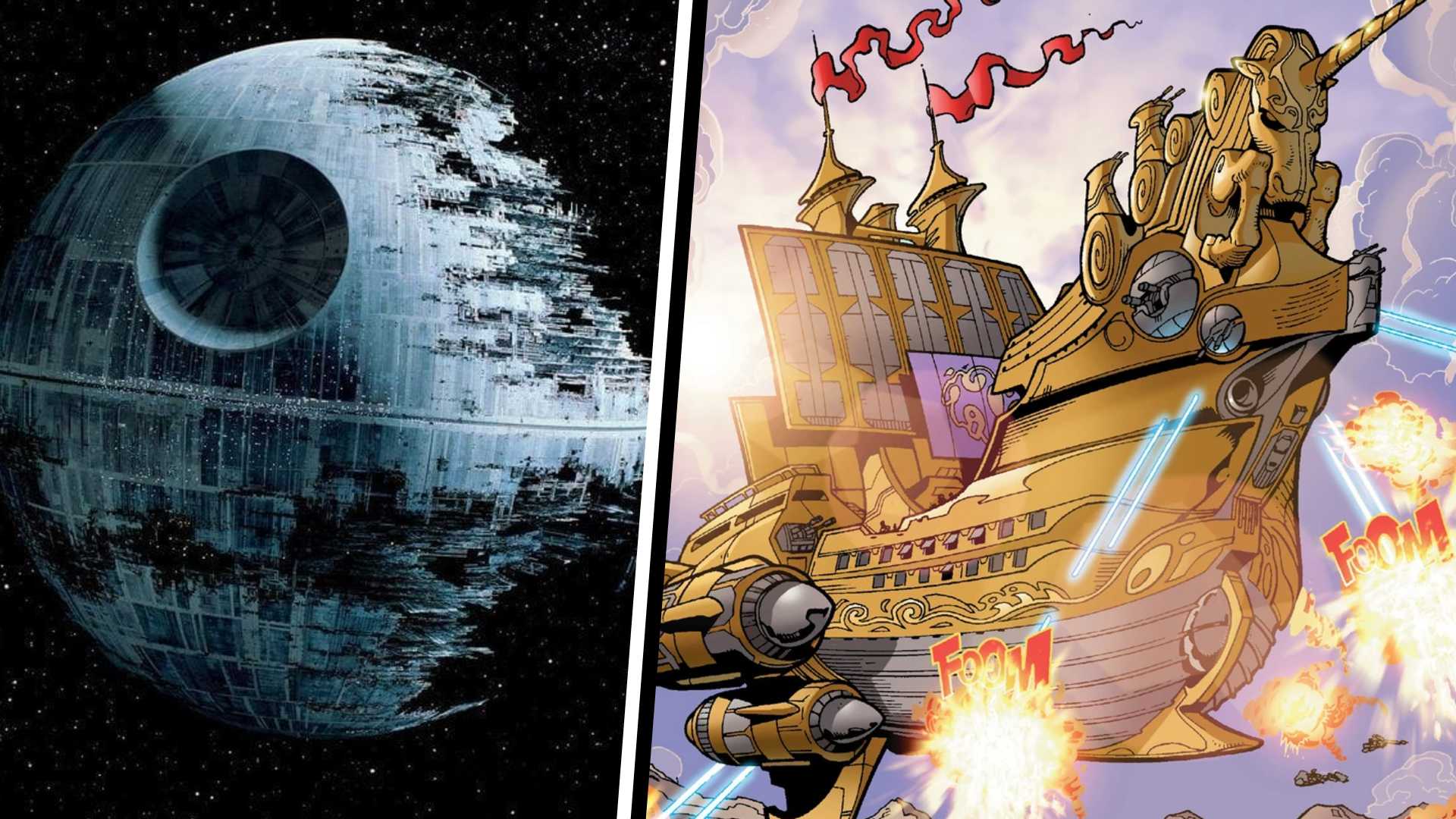 star wars ships the death star and fairwind-1