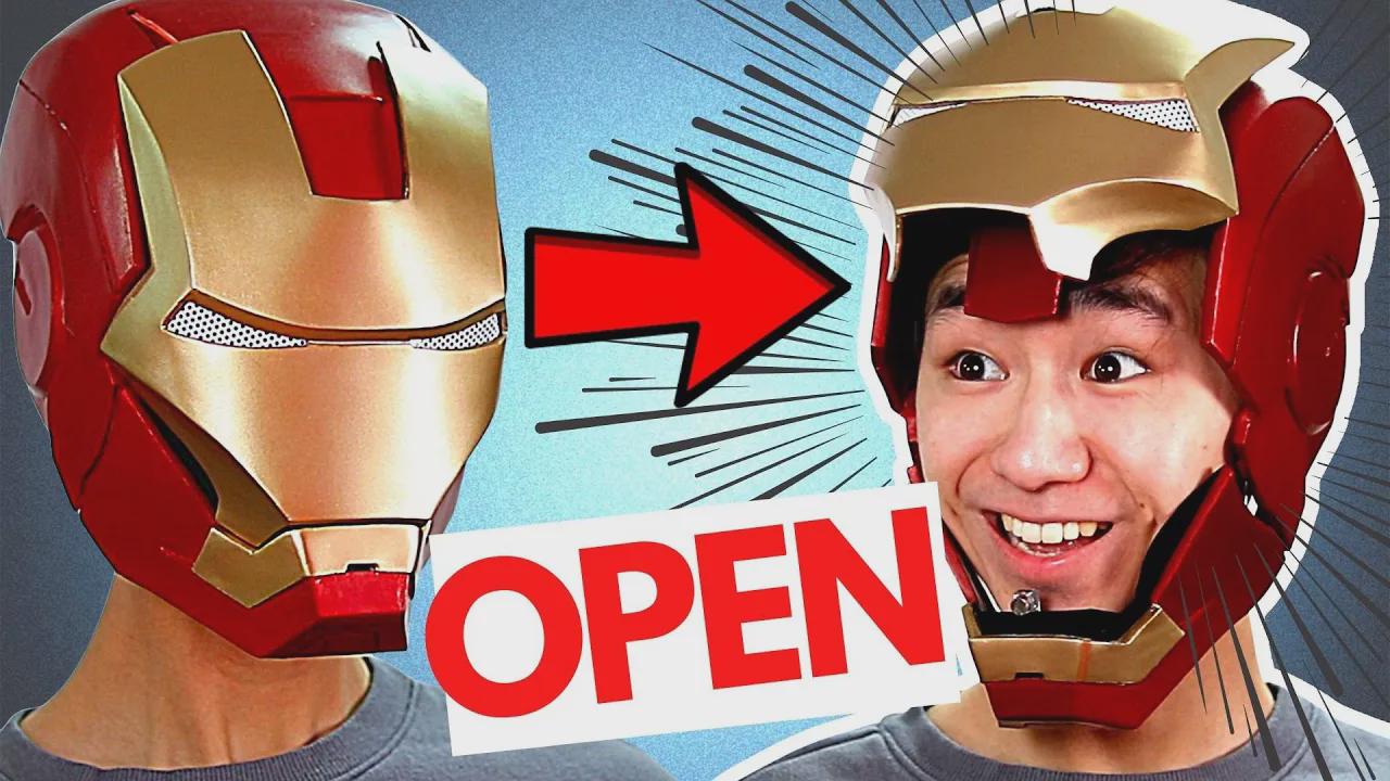 Cardboard Iron Man helmet that opens! DIY no electronics