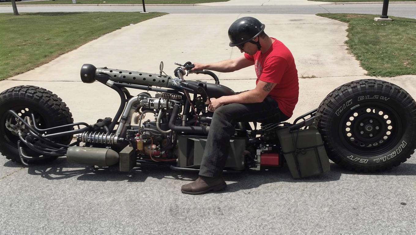 Twin-turbo diesel AWD motorcycle build