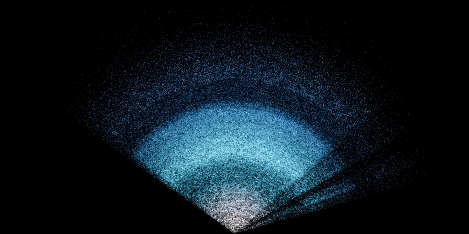 This shows a small fraction of the total DESI year-3 data in which the structure created by gravity is visible.