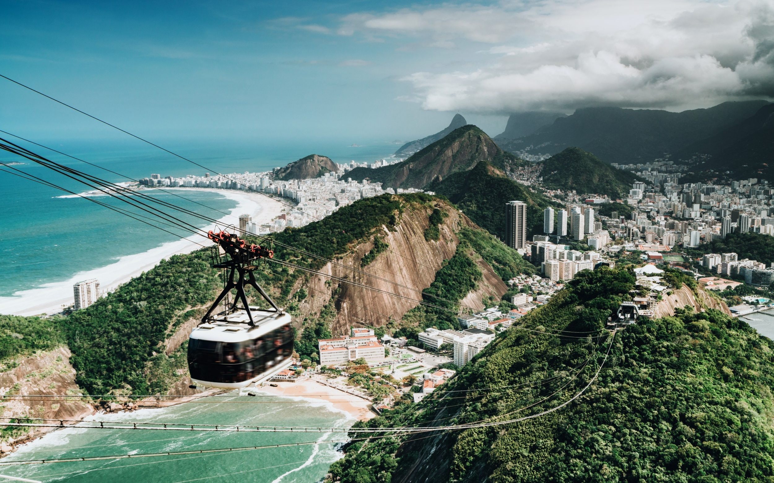 Rio de Janeiro, Brazil - August 12, 2017: Cable Car station on Urca mountain