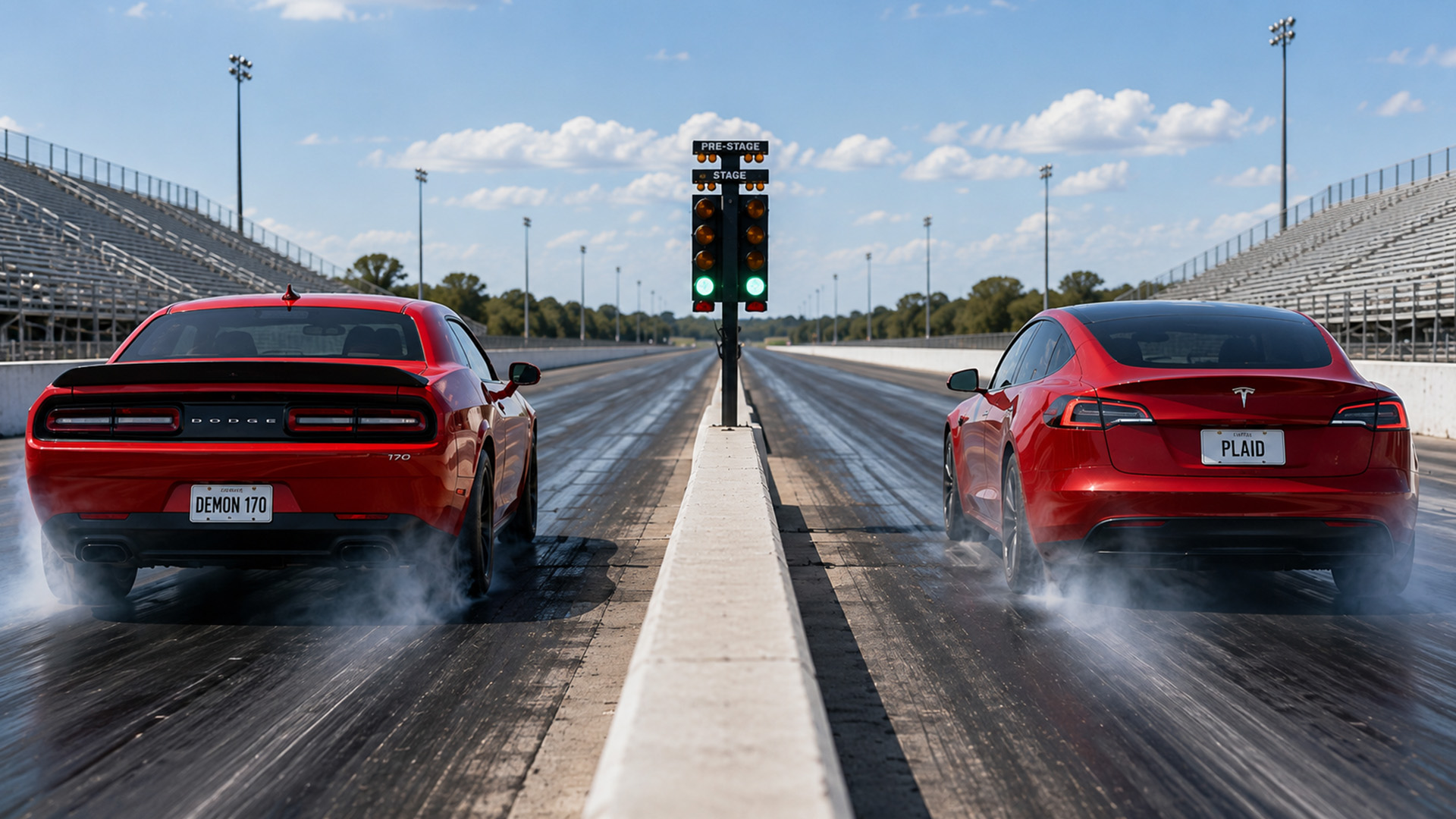 1,025HP Dodge Demon 170 faces Tesla Model S Plaid drag race