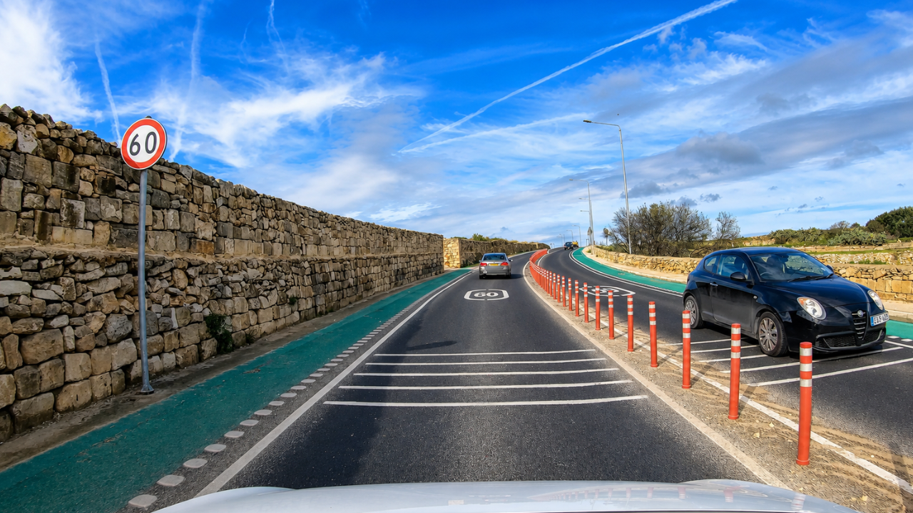 Scenic drive across Malta’s stone-walled roads (4K)