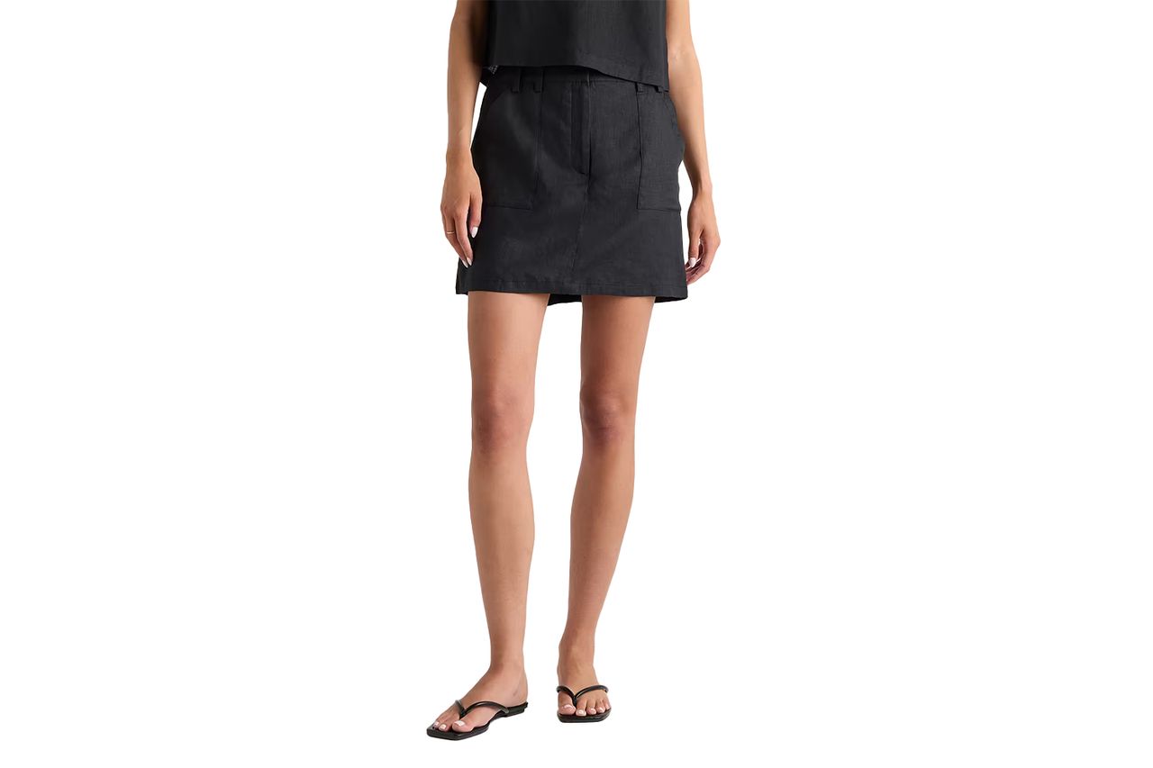 European Linen Utility Skort