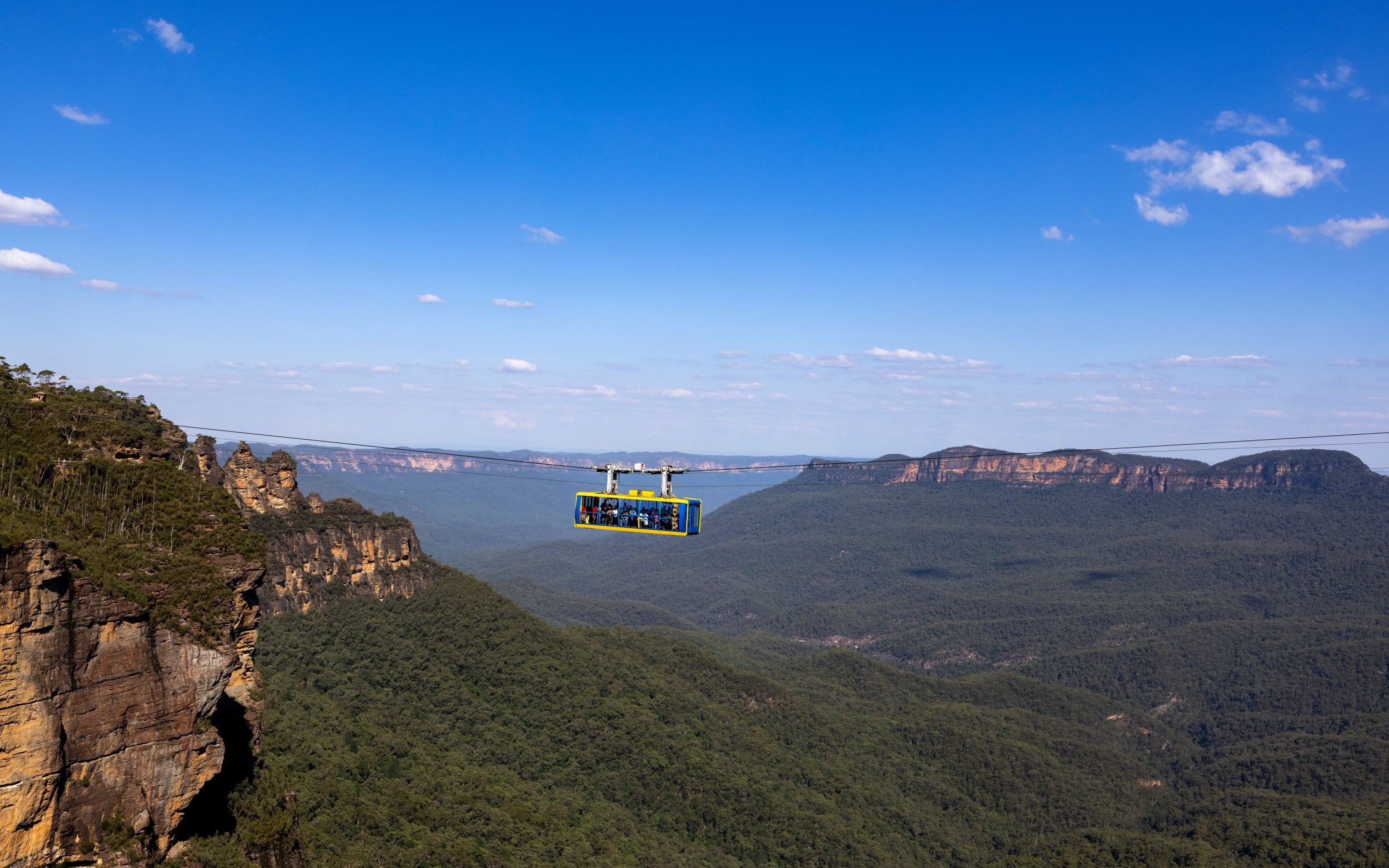 Enjoying an adventure and amazing views on the Beyond Skyway, Katoomba, in the Blue Mountains
