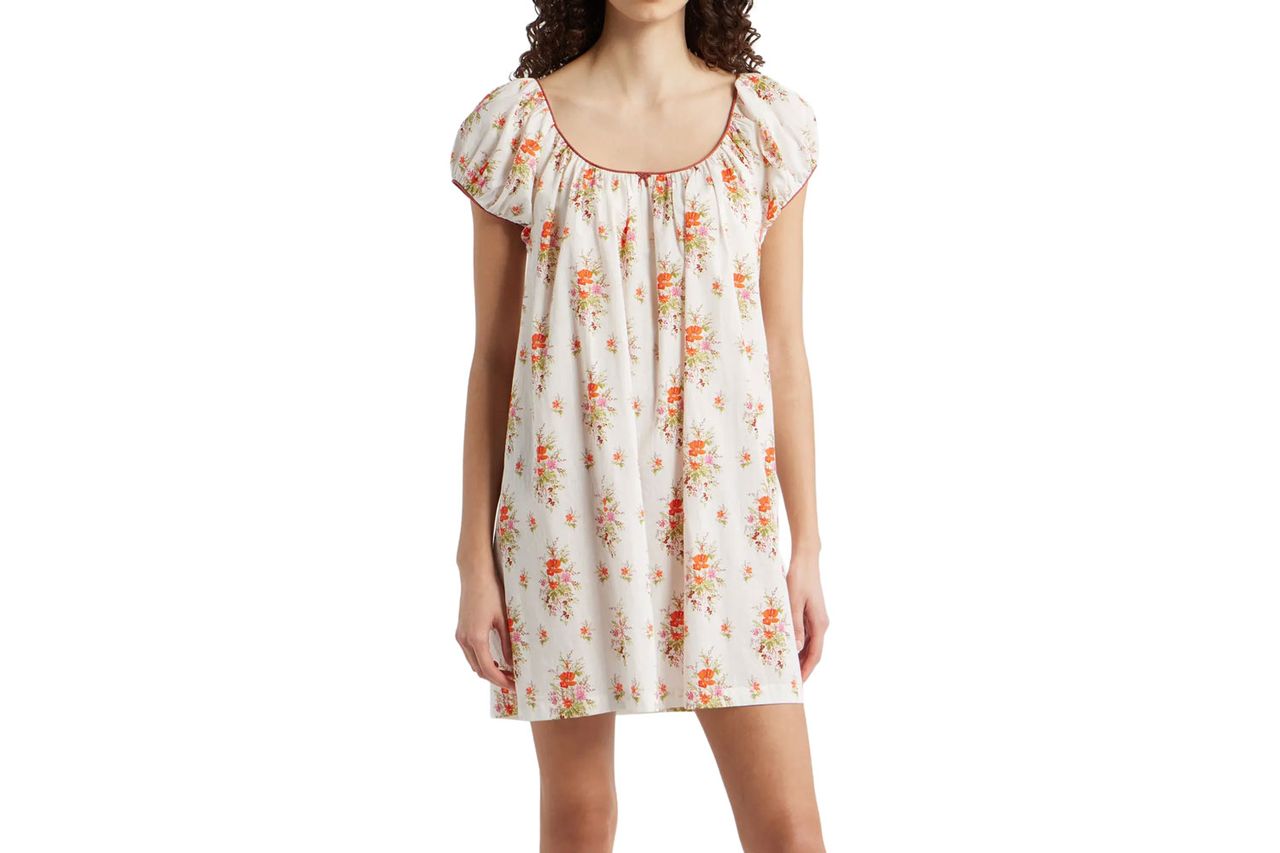 Nordstrom DÔEN Julia Floral Print Organic Cotton Shift Dress