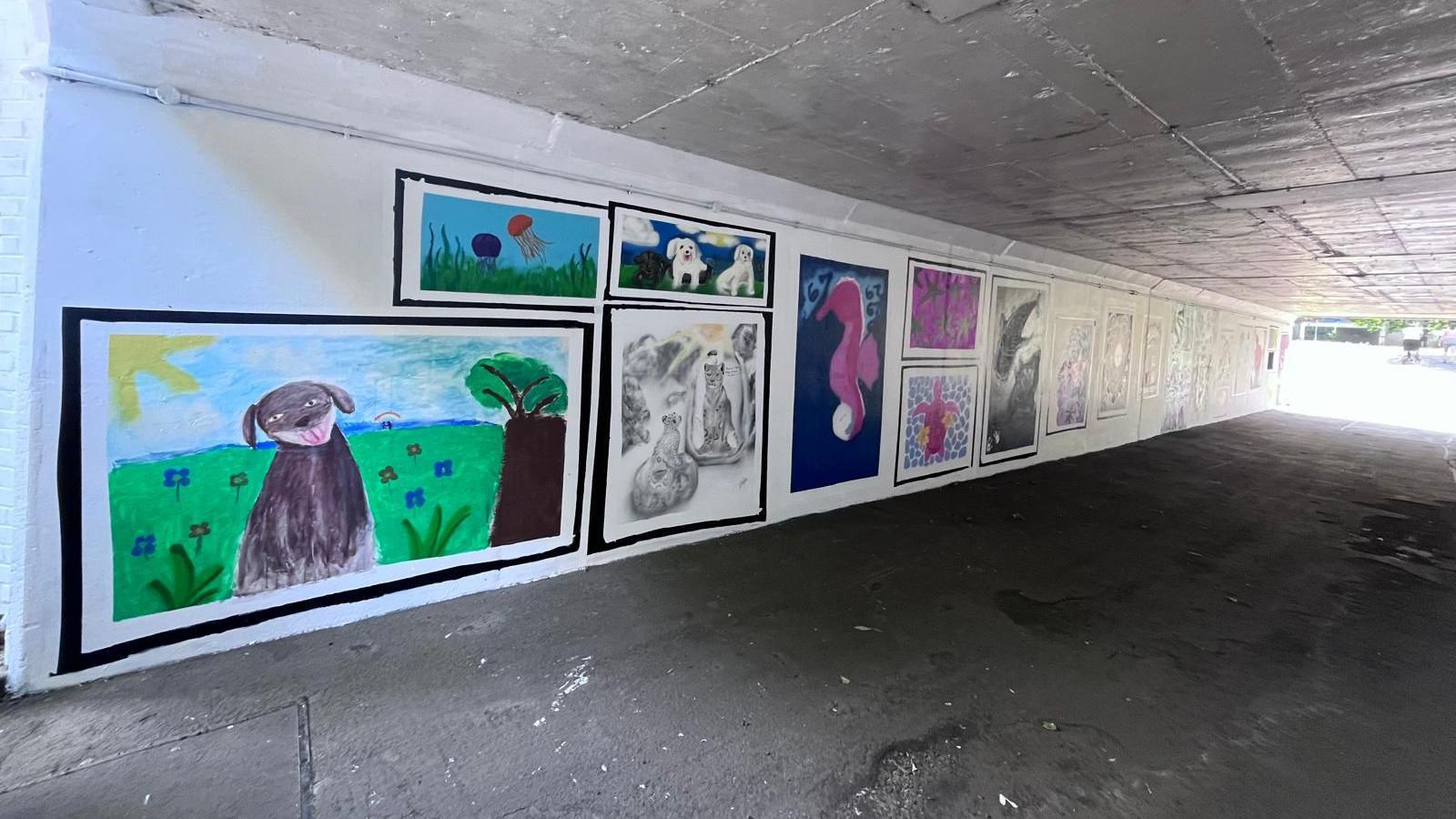 Year 10 students worked on the designs in Daventry's Ashby Road underpass