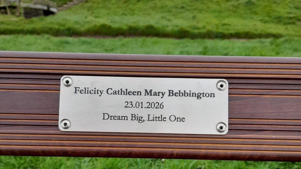 Jade and Joe's families have paid for a bench dedicated to Felicity overlooking the beach in Devon, which would have been their first holiday as a family