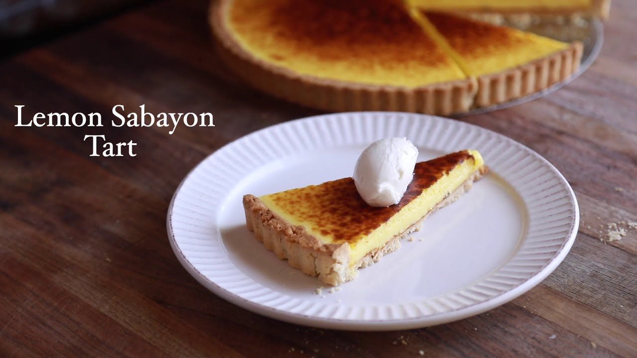 Lemon sabayon tart