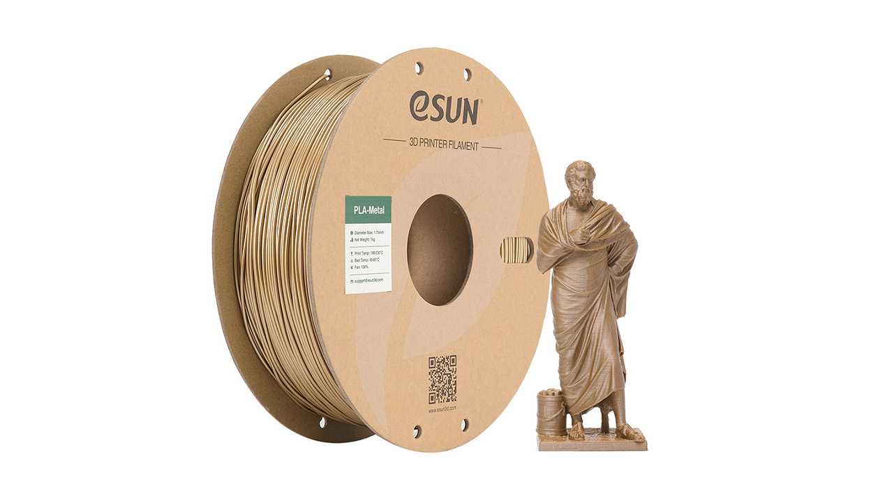 eSUN ePLA-Metal 3D printing filament.