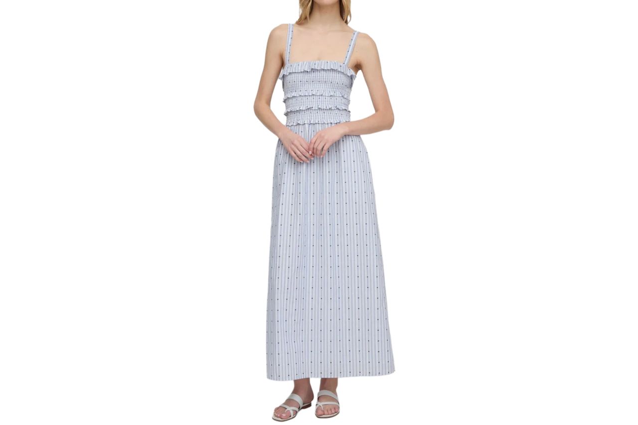The Analise Nap Dress - Blue Swiss Dot