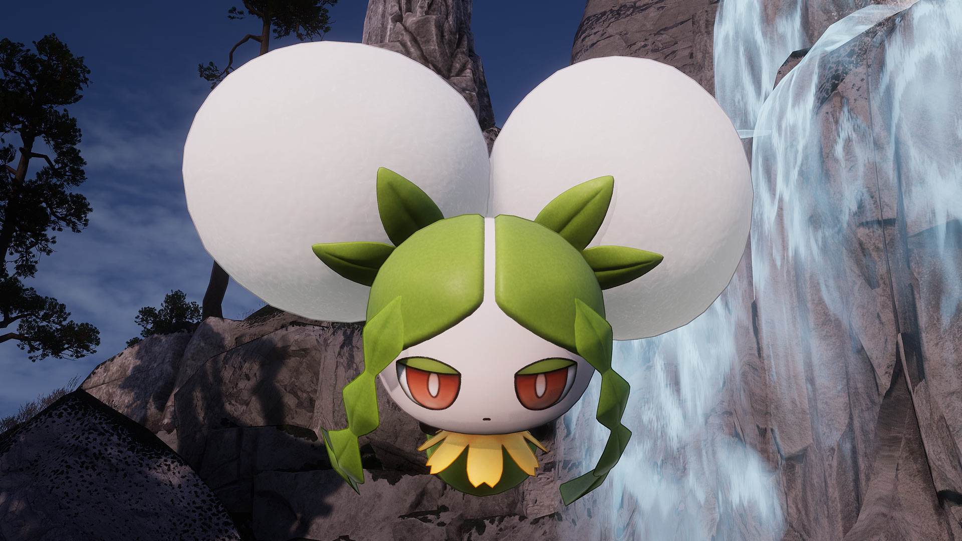Palworld - Souffline, a green and white fairy-like pal