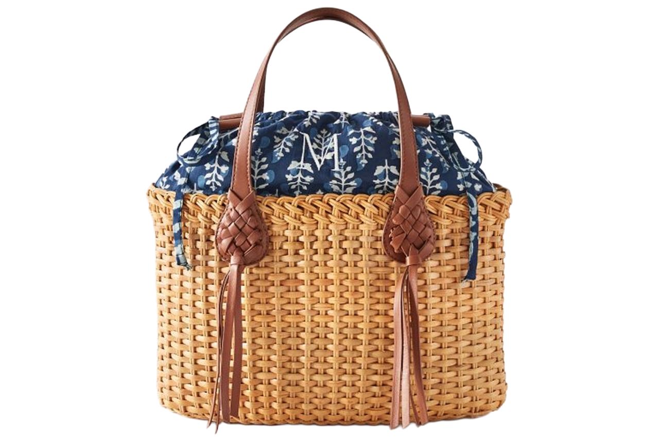 Wicker and Leather Bag