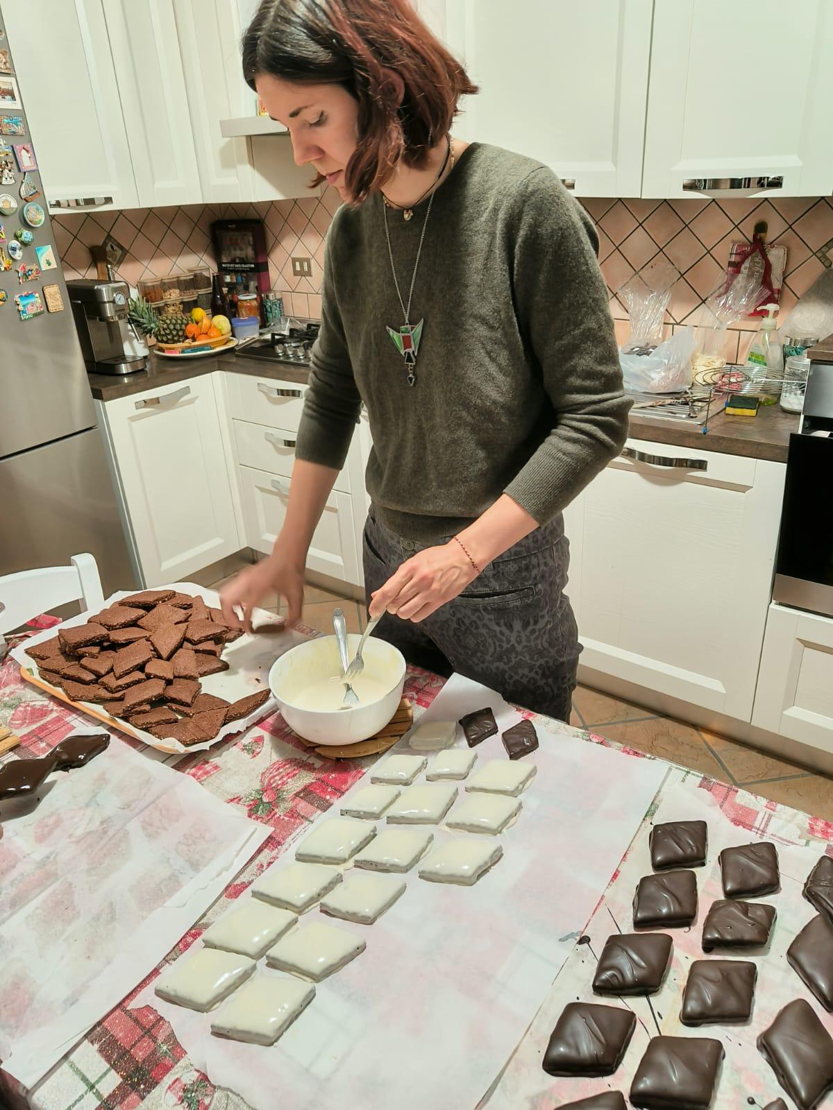 The author making Christmas cookies.