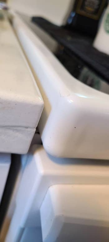 Same corner after, with the chip not noticeable at all thanks to the touch-up paint