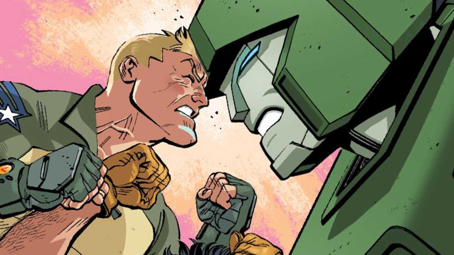 gi joe's duke facing off with transformers