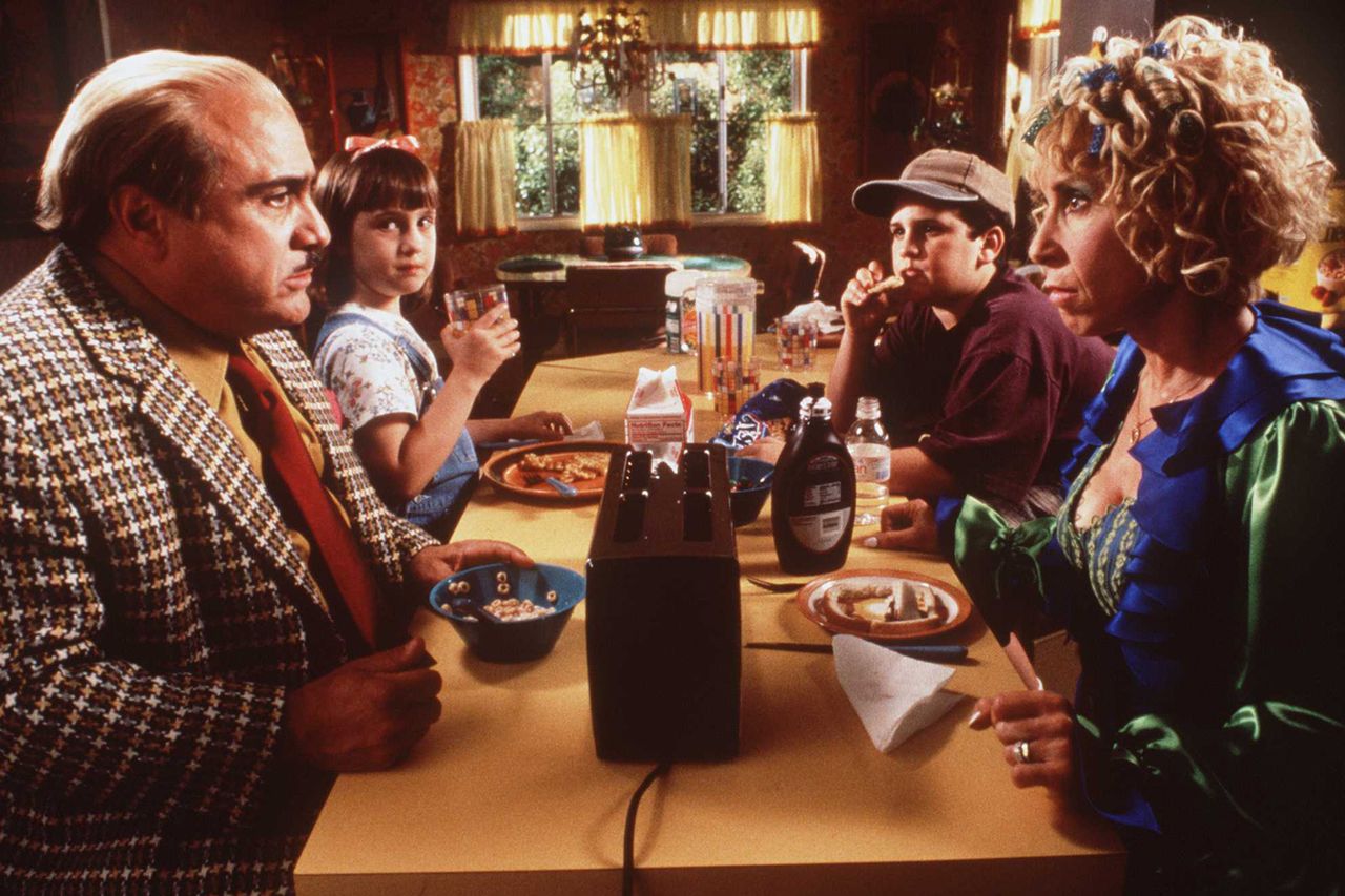 Danny DeVito, Mara Wilson, Brian Levinson, and Rhea Perlman