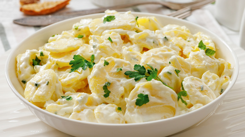 A bowl of potato salad