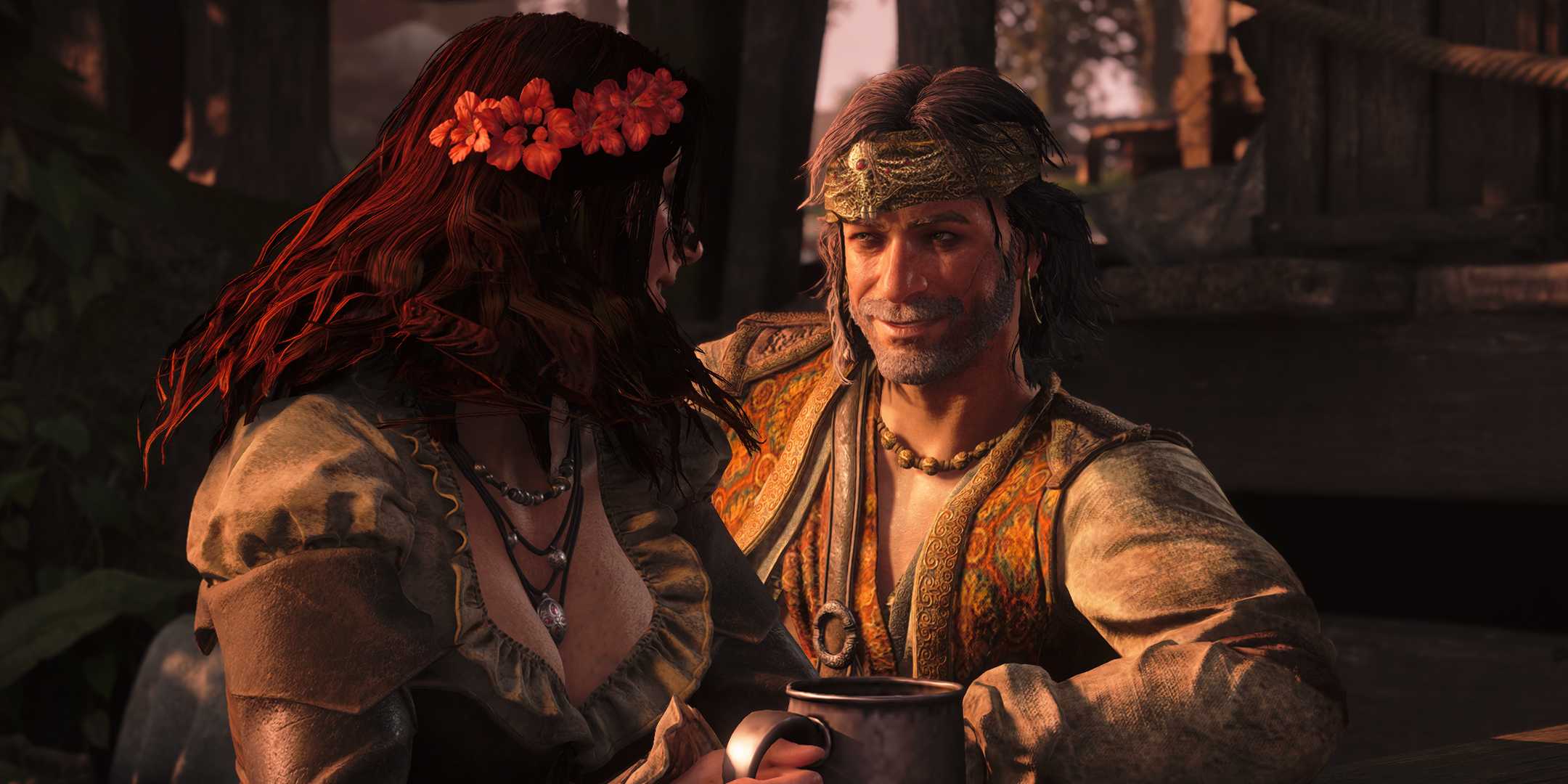 Jack Rackham speaking to Anne Bonny in Black Flag Resynced