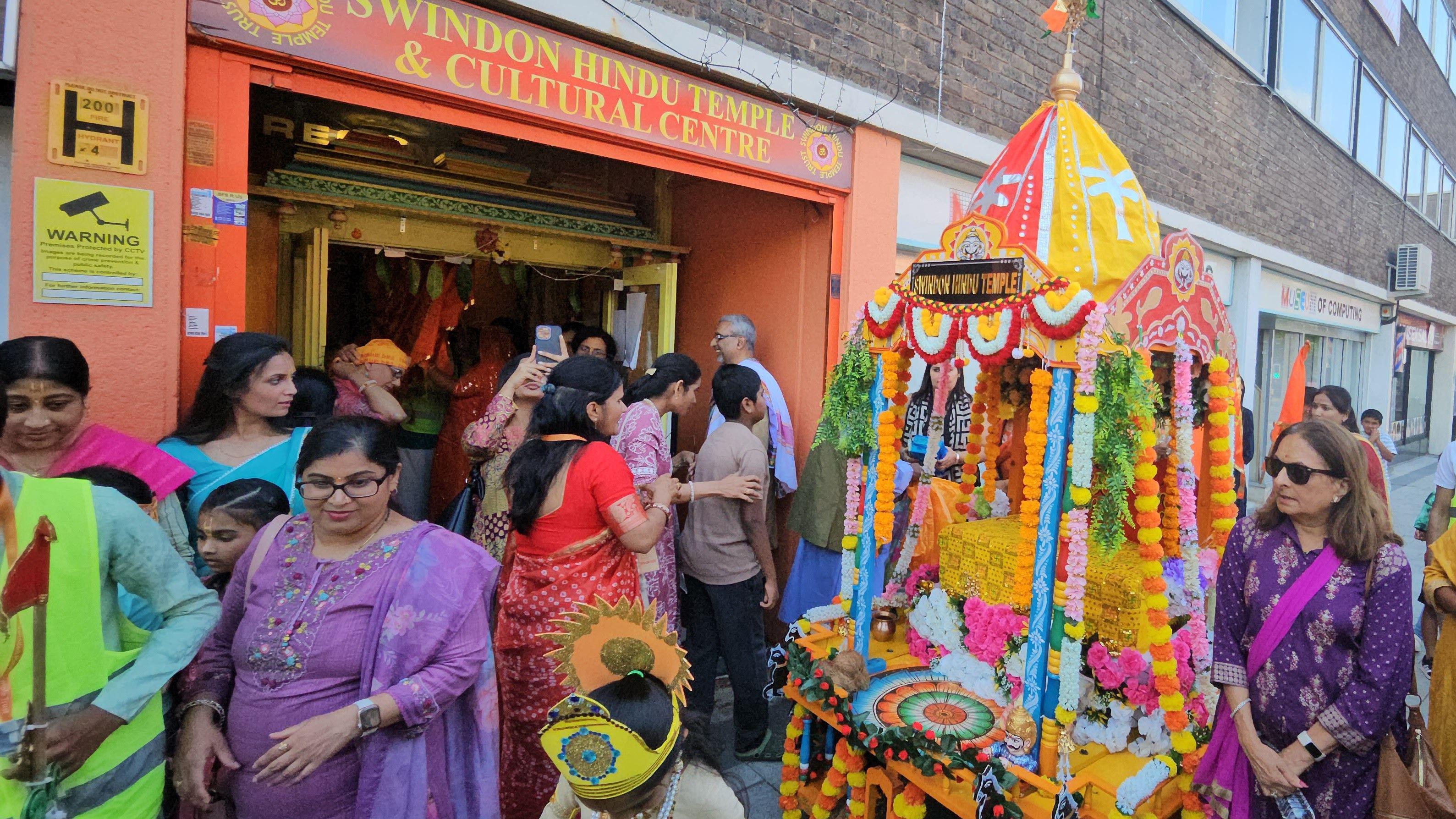 The Swindon Hindu Temple celebrated Rath Yatra for the first time