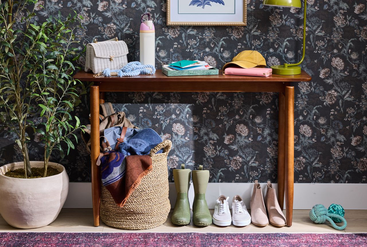 cluttered entryway