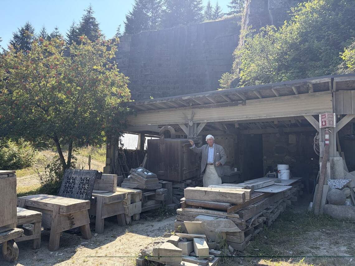 Master stone carver Keith Phillips’ workshop sits at the base of Hercules #1 Quarry in Tenino, WA.