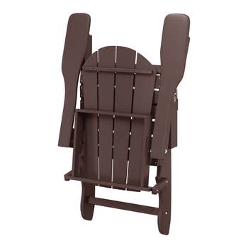 Foldable Adirondack chair in a sleek, ergonomic design: convenient for storage and suitable for outdoor relaxation