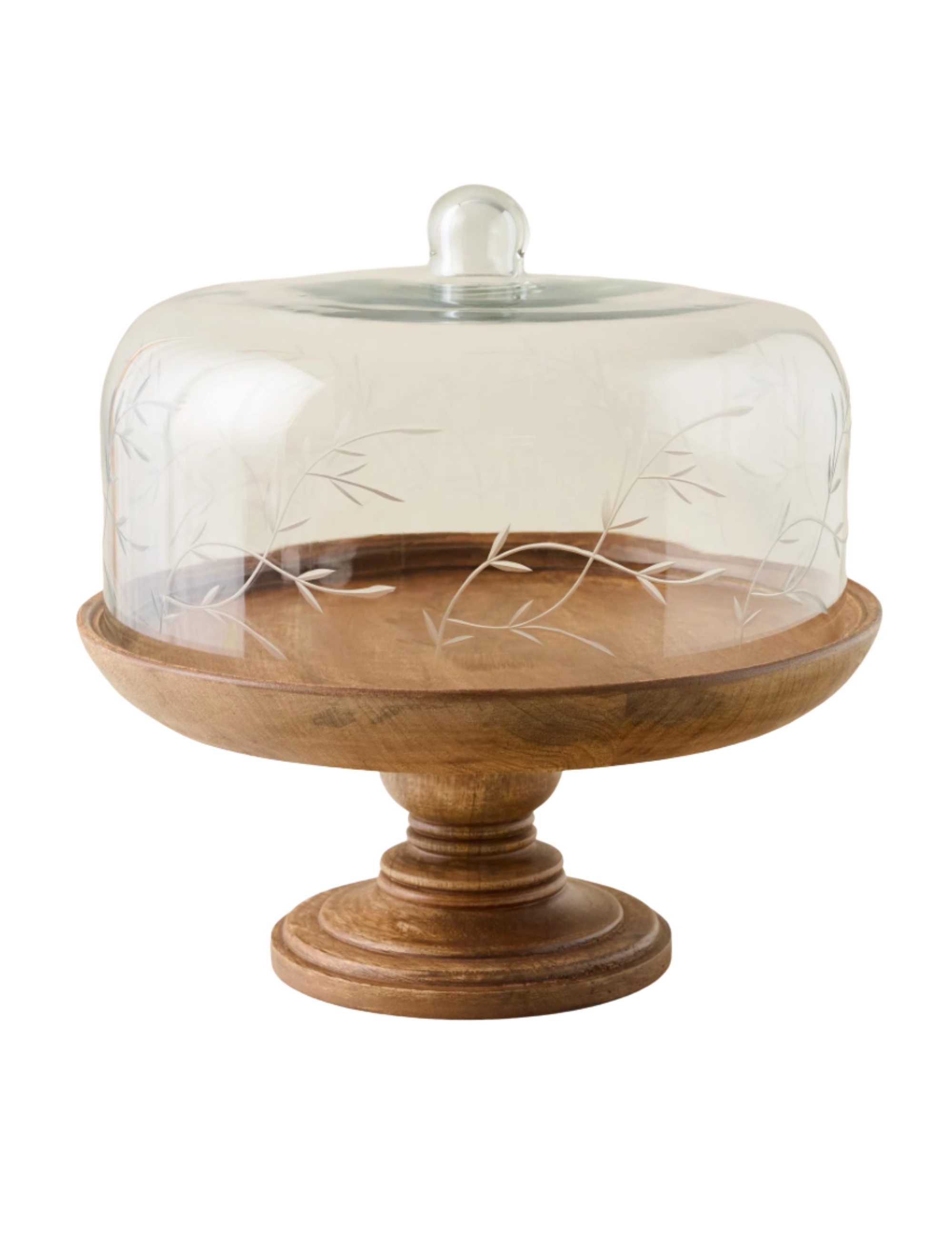 Magnolia, Eliane Etched Glass Cake Stand