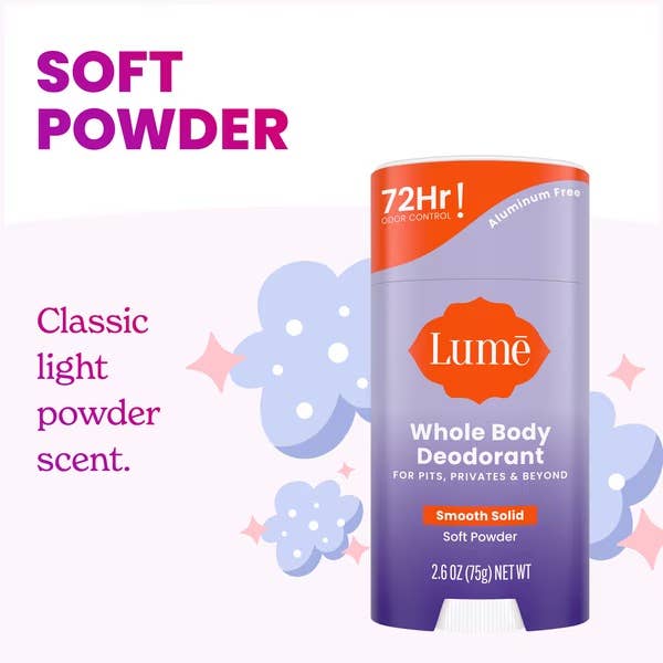 Lume Whole Body Deodorant packaging with the label