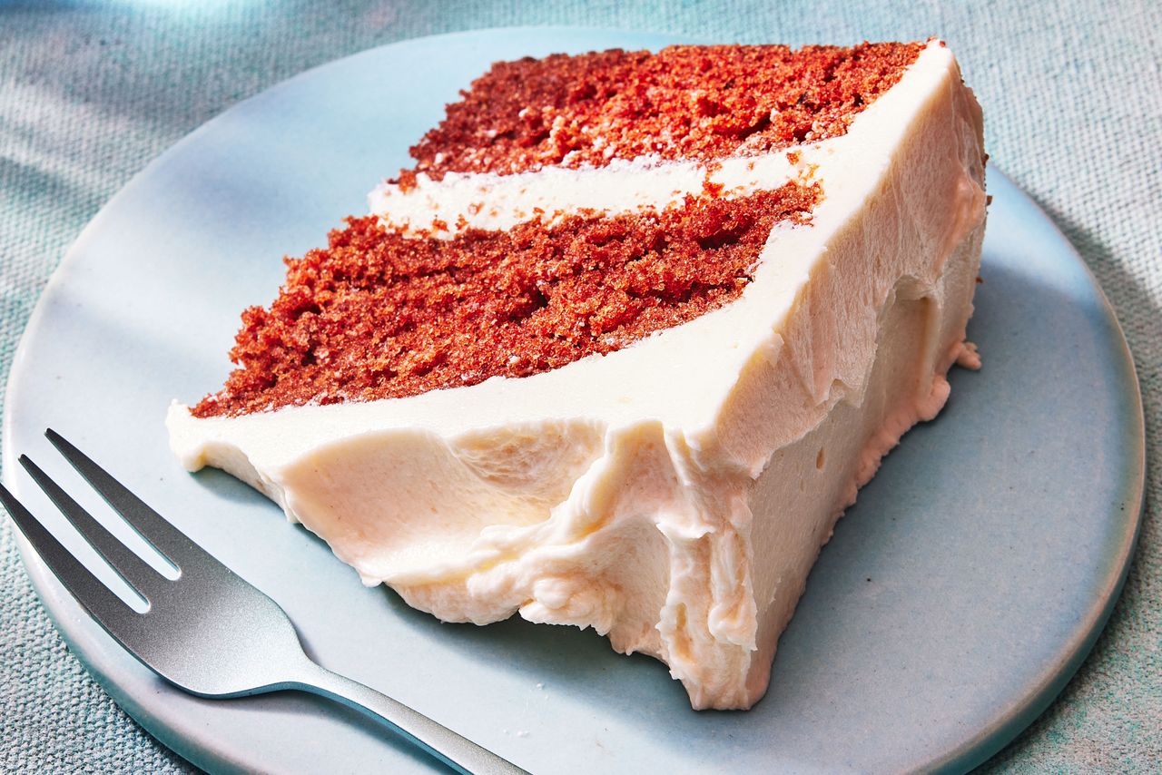 Southern Living Ermine Frosting on a slice of cake