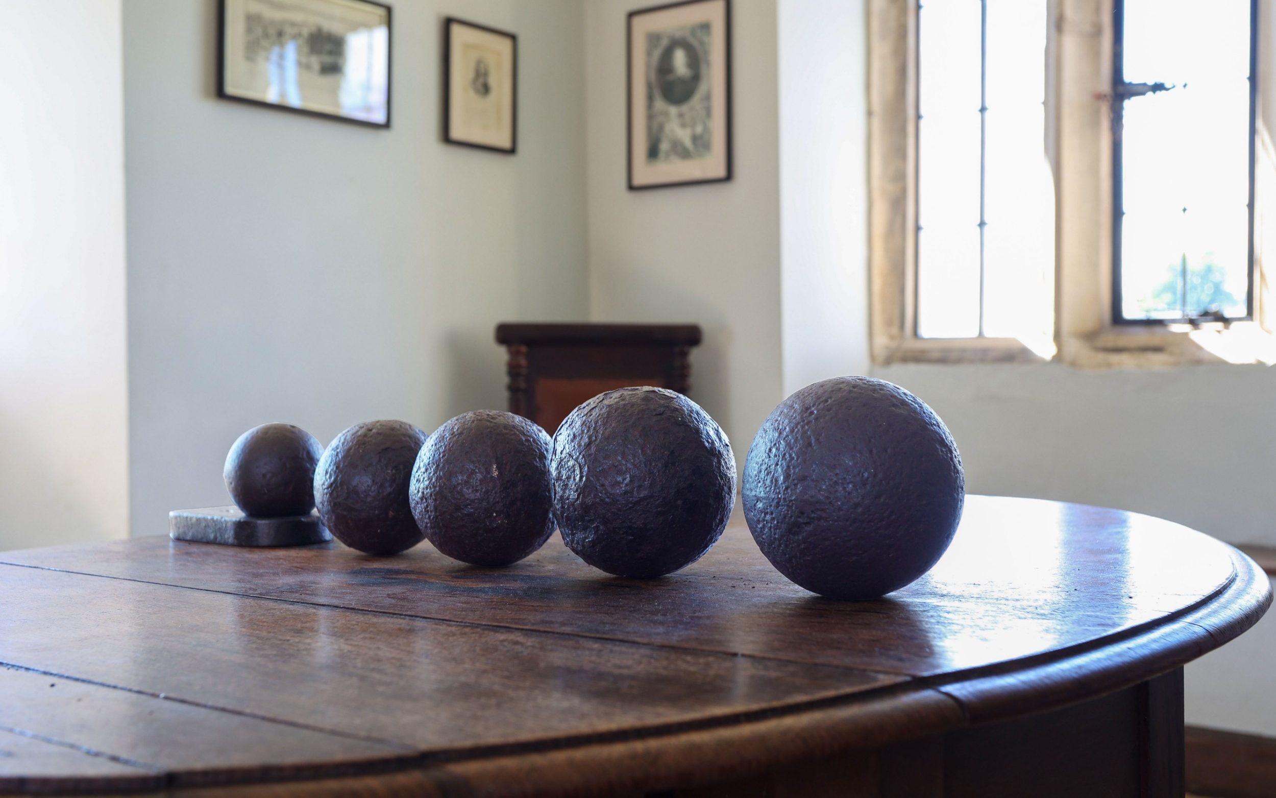 cannon balls from the Civil War in the Council Chamber