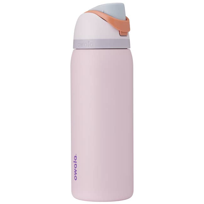 Owala water bottle with flip-top lid, designed for easy carrying and sipping. Ideal for shoppers looking for stylish, functional hydration solutions