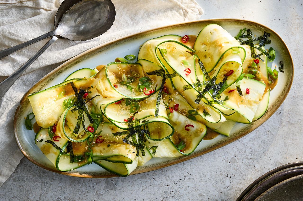 Shaved Zucchini with Miso Vinaigrette