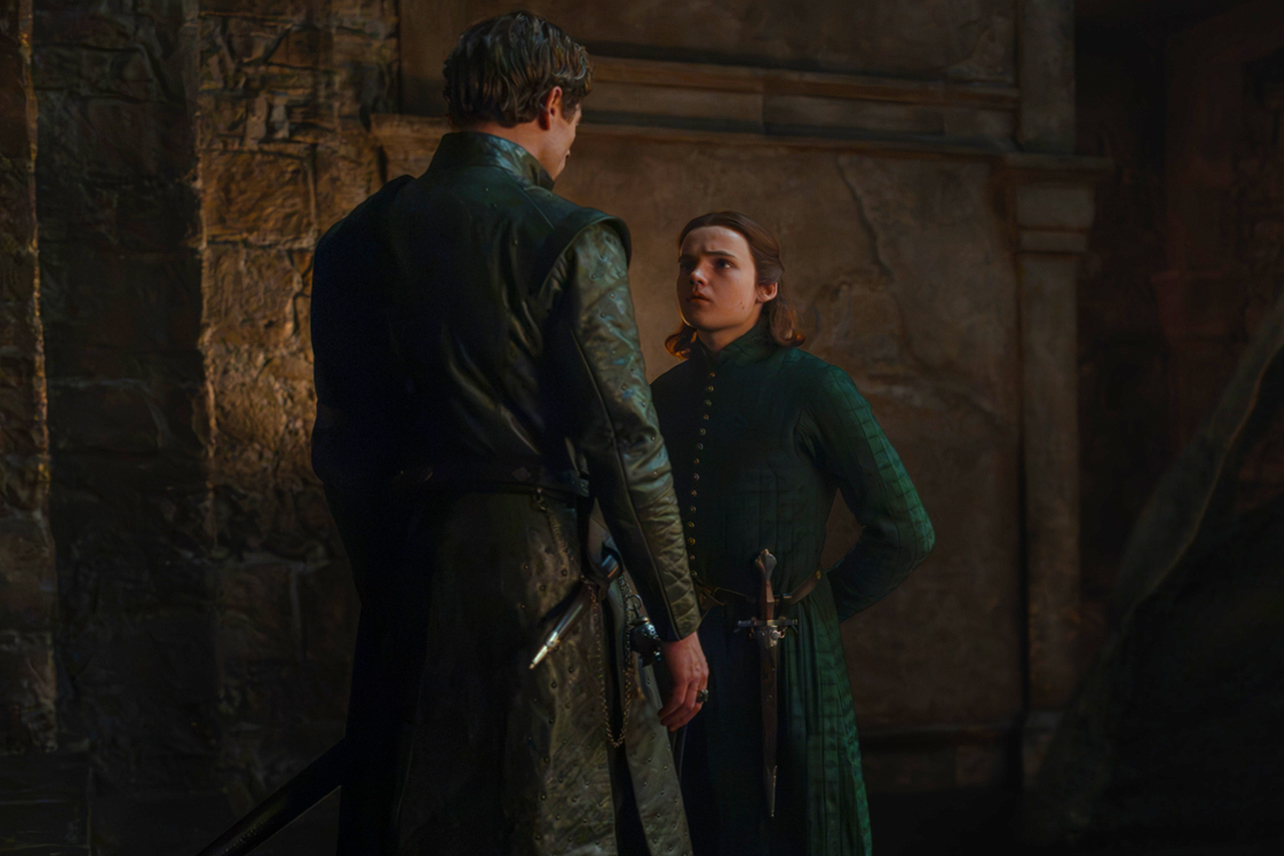 Ormund (James Norton) looking down at Daeron (Benjamin Evan Ainsworth) in 'House of the Dragon' Season 3 Episode 4