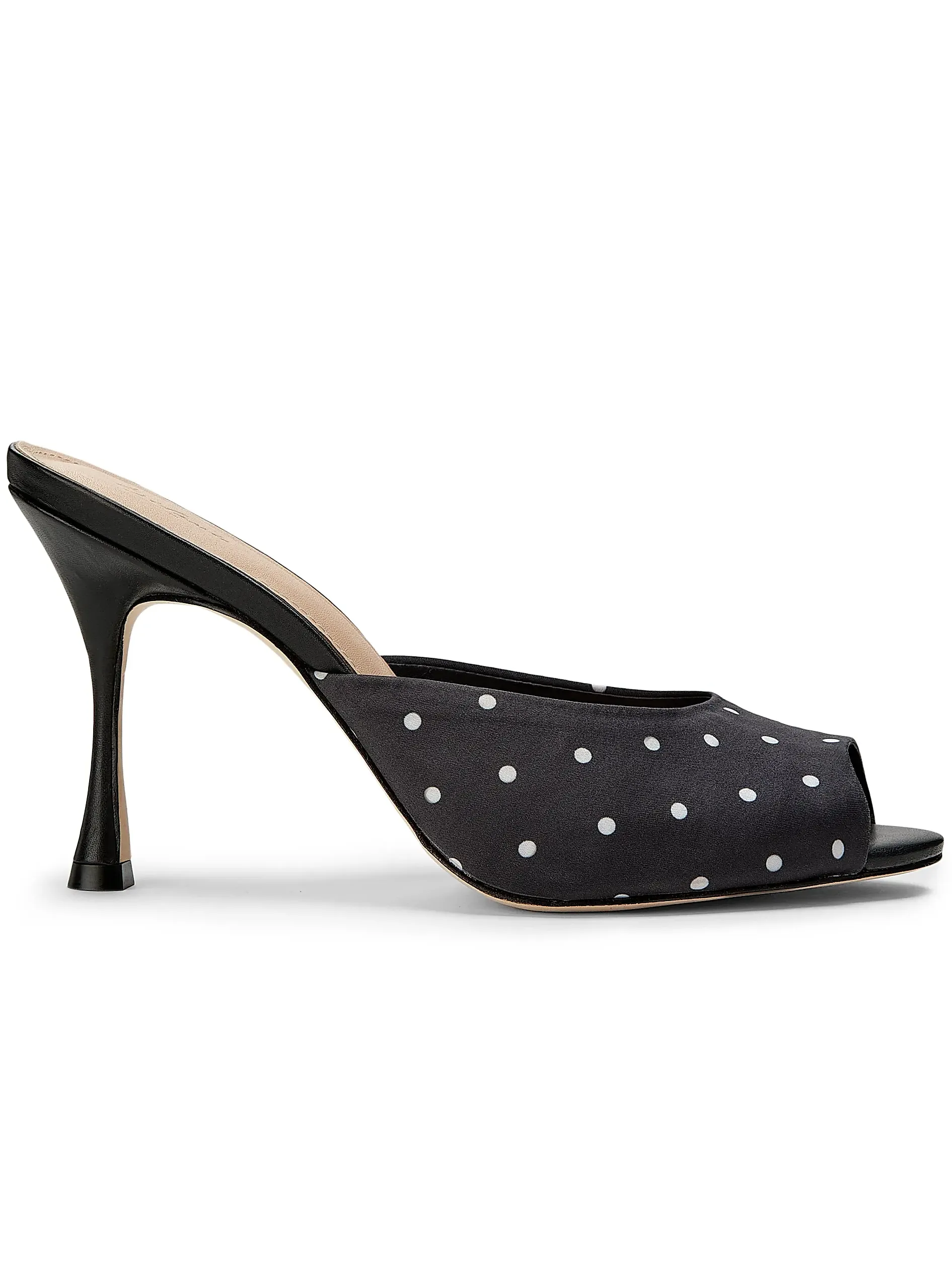 90mm Leather Peep-Toe Mules
