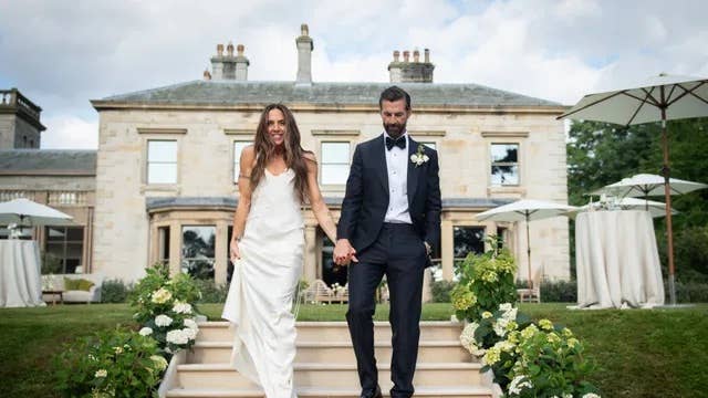 Mel C married Chris Dingwall wearing a custom wedding dress designed by Victoria Beckham