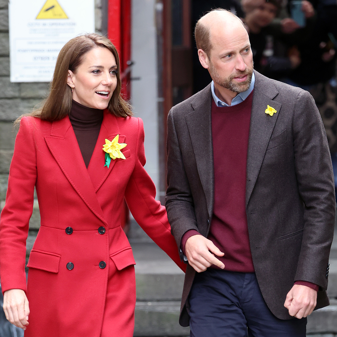 PONTYPRIDD, WALES - FEBRUARY 26: Catherine, Princess of Wales and Prince William, Prince of Wales during a visit to Pontypridd Market on February 26, 2025 in Pontypridd, Wales. In December 2024