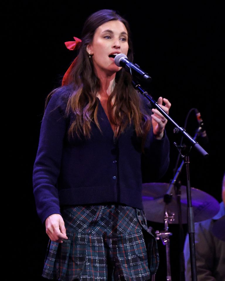 Rainey Qualley performs with Bleachers during The 11th Annual Ally Coalition Talent Show at NYU Skirball Center on December 15, 2025 in New York City.