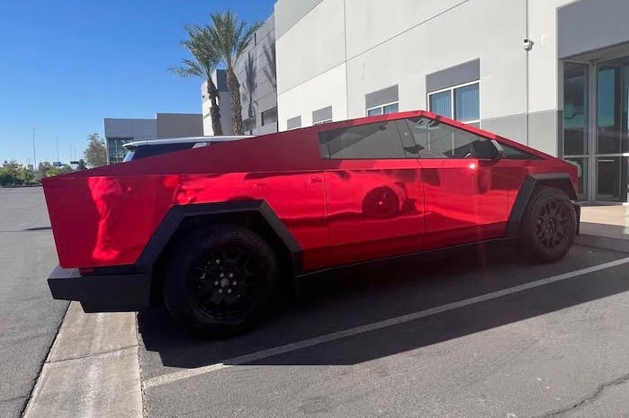 Man parks Tesla Cybertruck in NV and comes back to shock its been dwarfed by two other American trucks