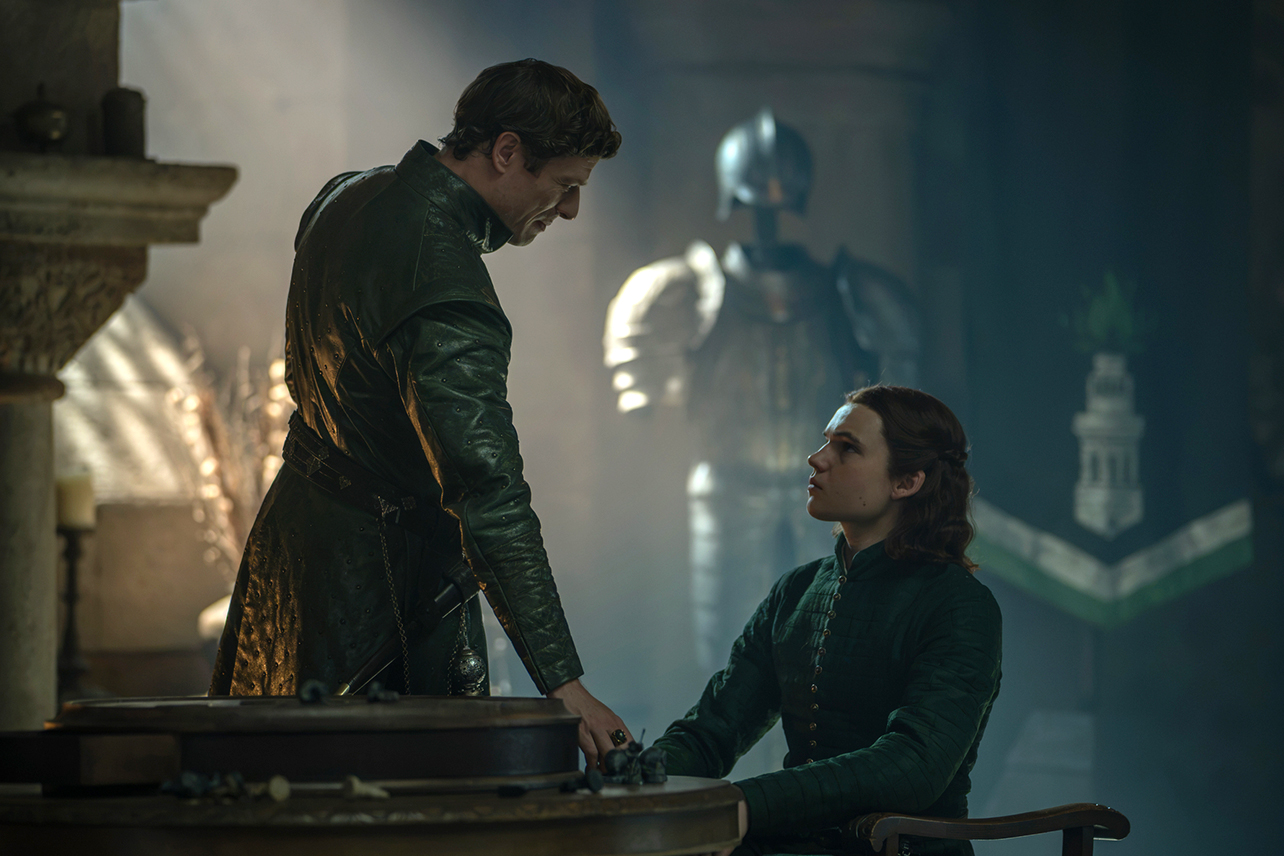 Ormund (James Norton) looking down at Daeron (Benjamin Evan Ainsworth) in 'House of the Dragon' Season 3 Episode 5