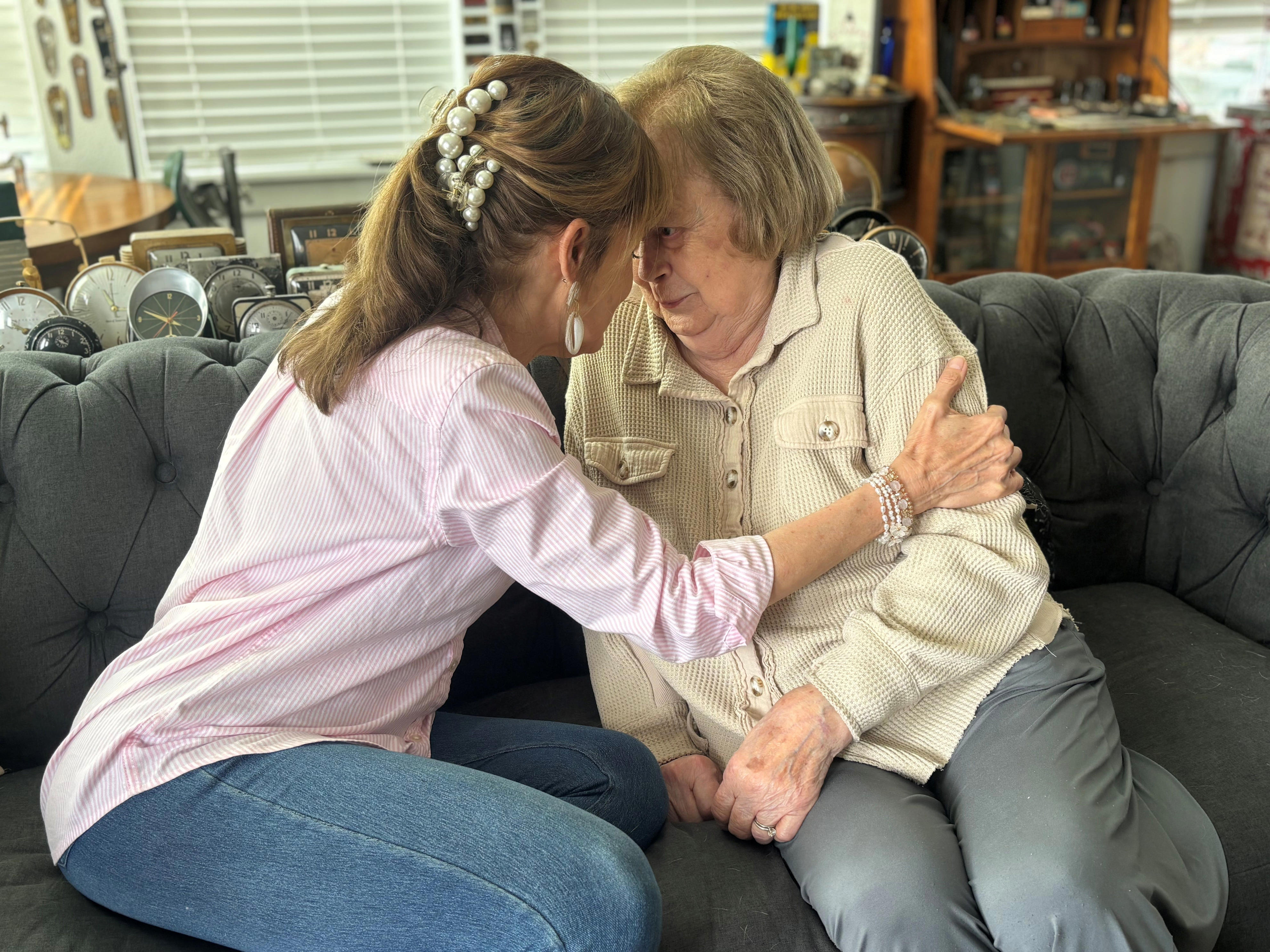 First Coast News anchor Jeannie Blaylock tells her mother, Beverly, about her breast cancer diagnosis, which was caught early. Blaylock later underwent a mastectomy and breast reconstruction surgery.